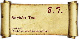 Borbás Tea névjegykártya