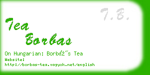 tea borbas business card